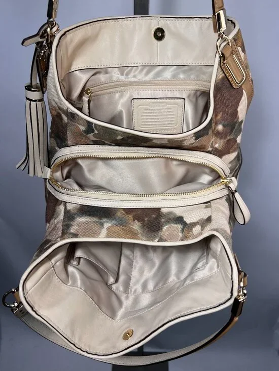 COACH F28019 Madison Floral Camo Print Fabric/Leather Phoebe Shoulder Bag - Picture 8 of 9